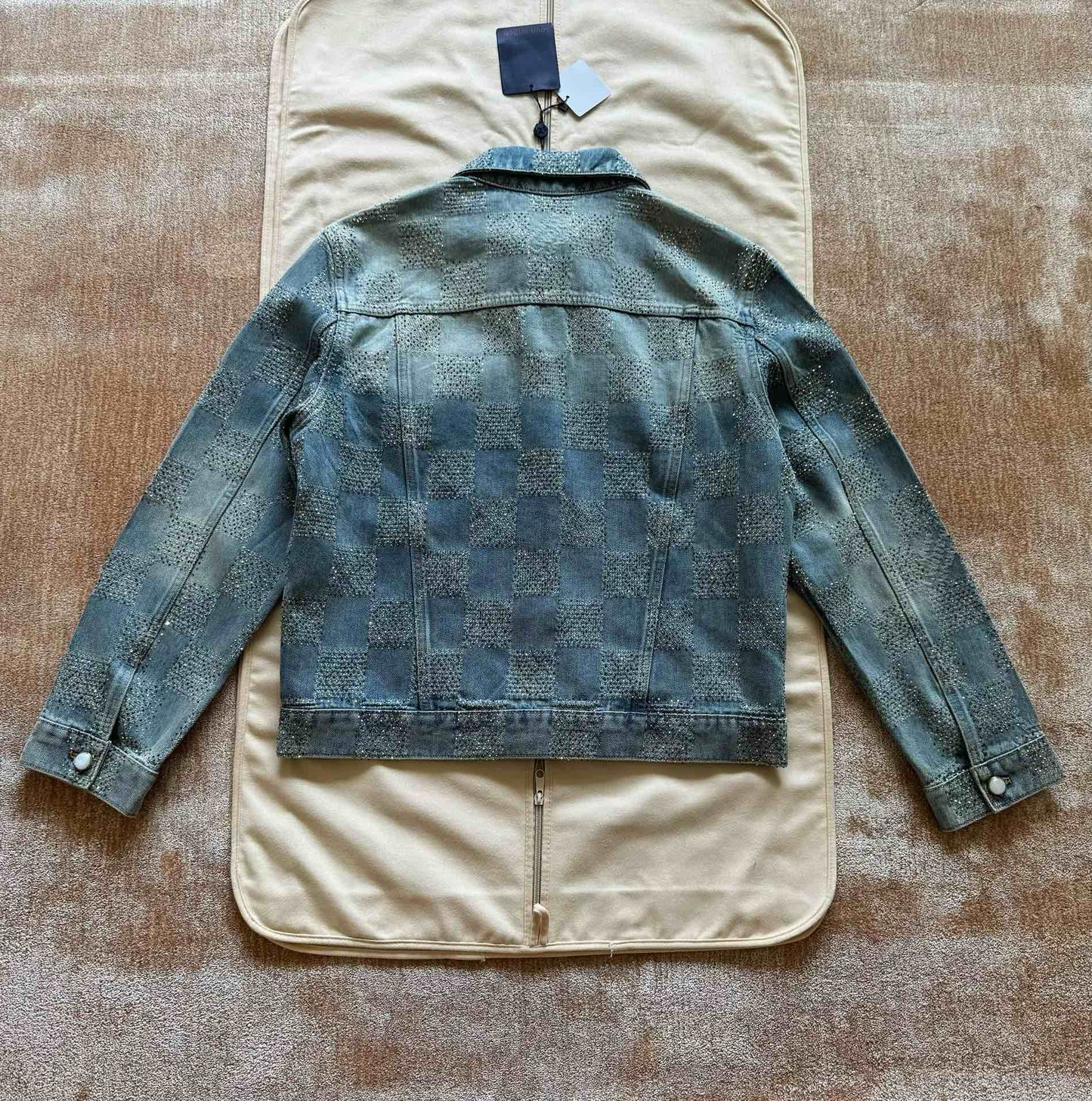 Lv Denim Jacket With Crystals