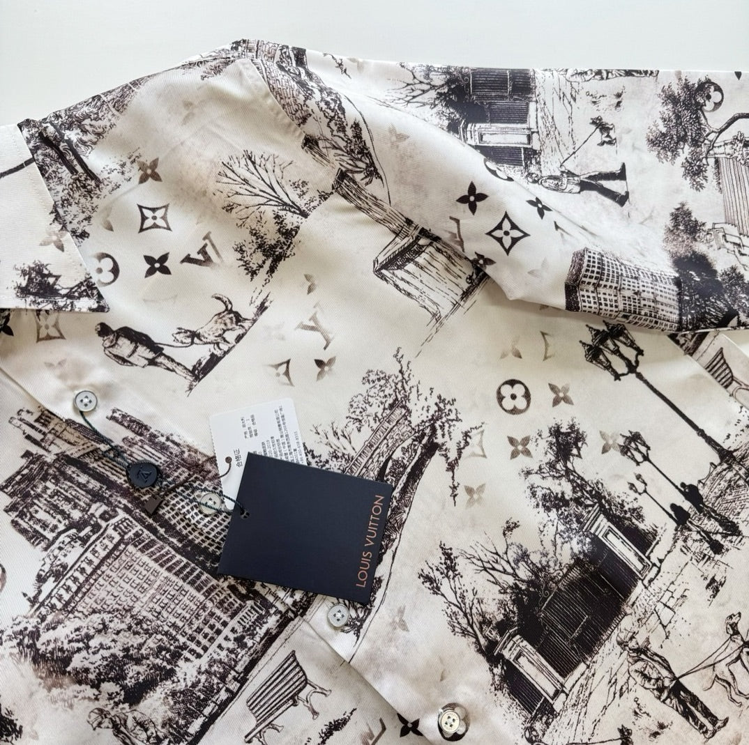 Lv Long -Sleeved Slik Shirt