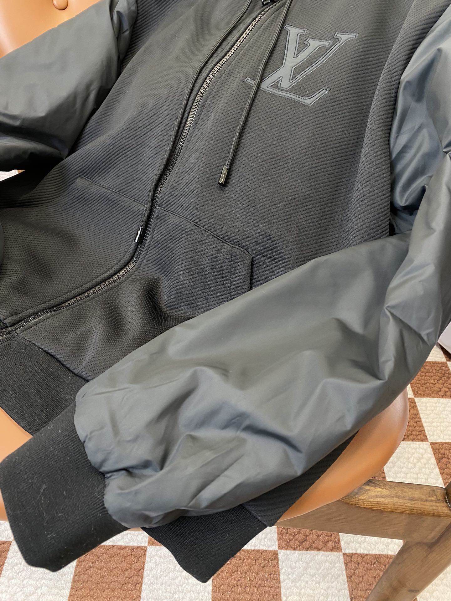 Lv black hoodie jacket