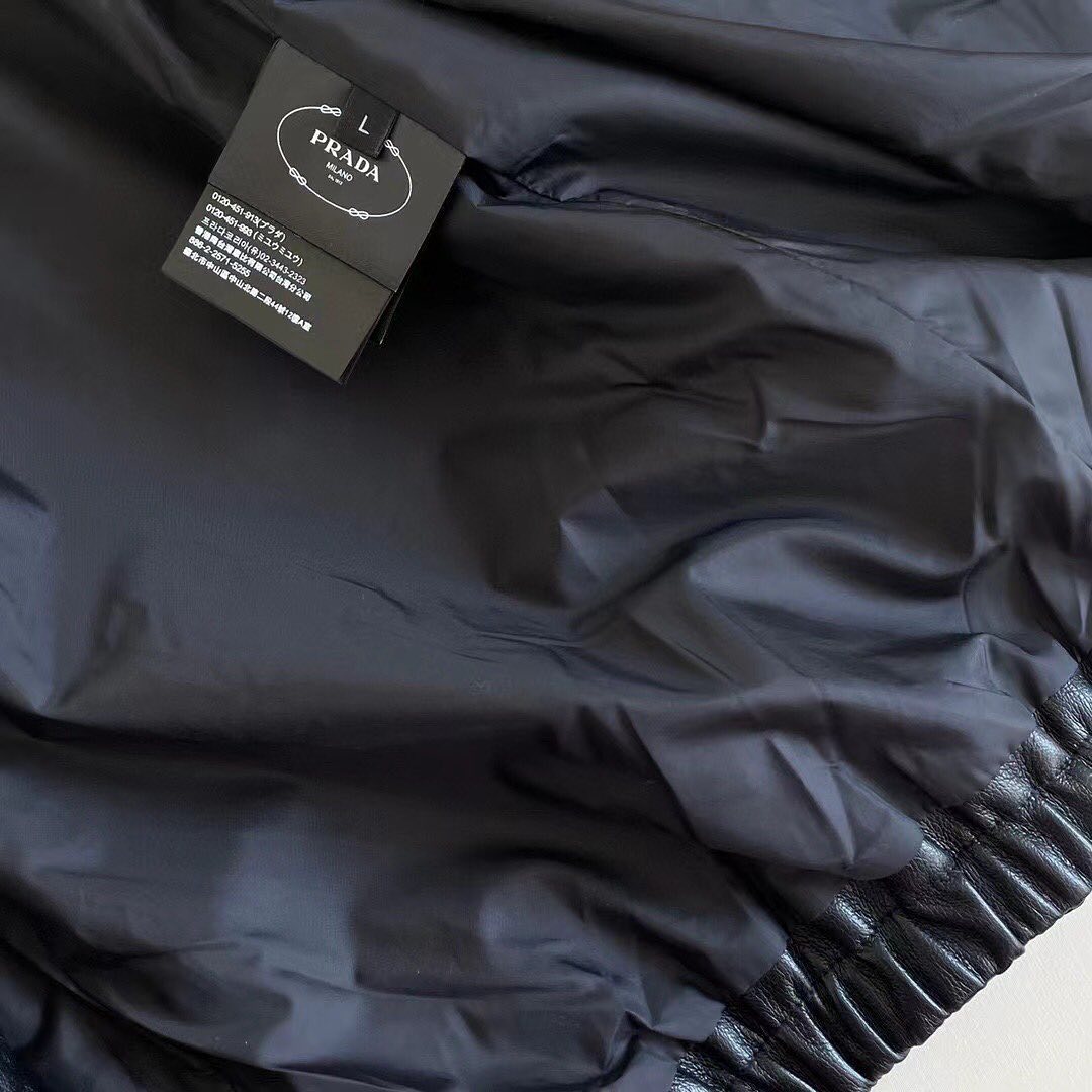 PRD Leather jacket with Prada logo