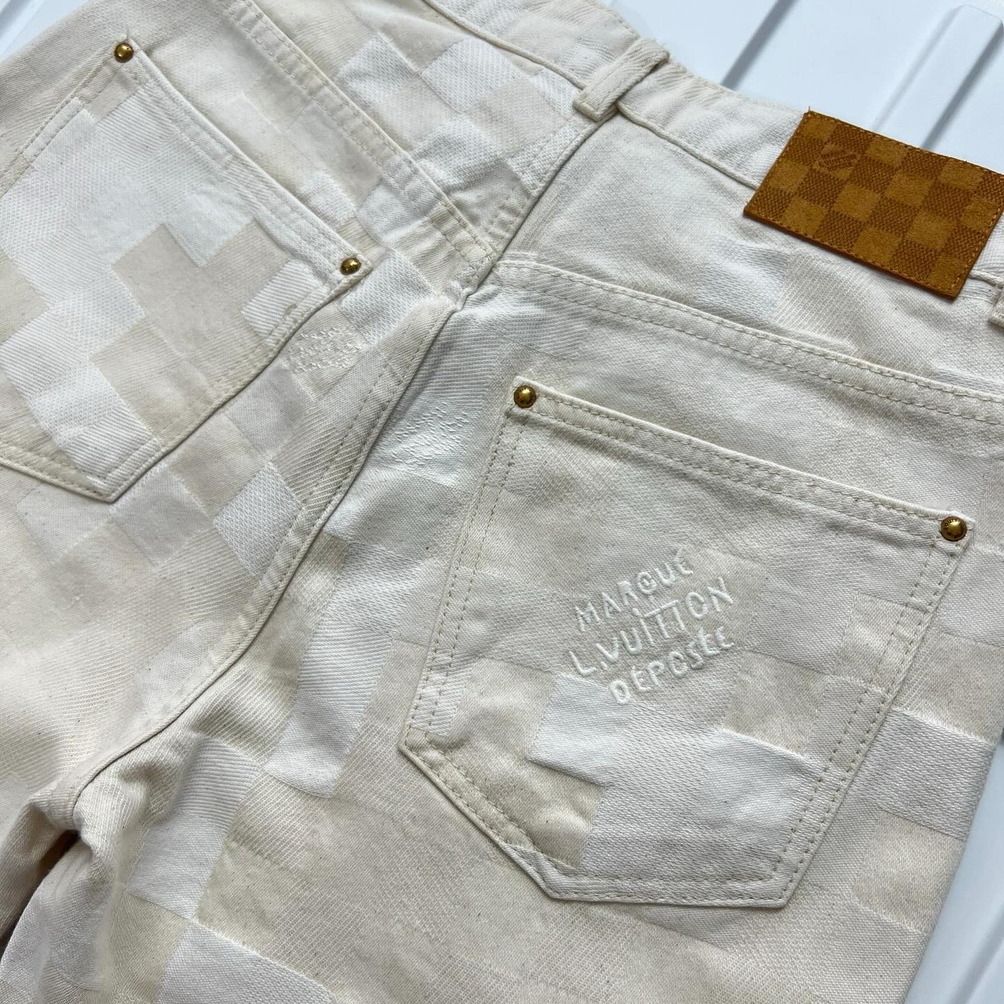 Lv Denim Shirt And Pants Set