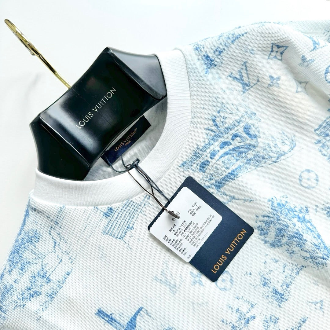 Lv Short-Sleeved Monogam Signature Shirt