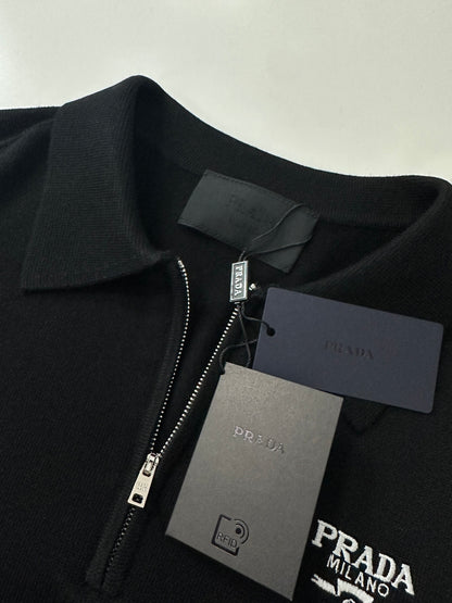 PRD Logo Wool Polo Half Zip Shirt