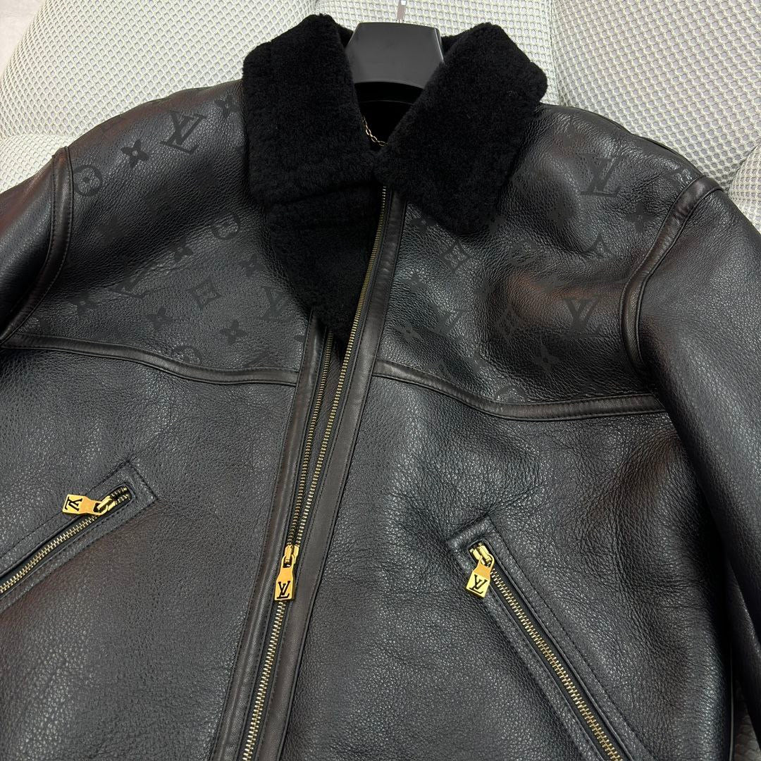 LV Shearling Embossed Jacket