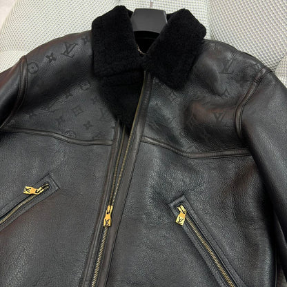 LV Shearling Embossed Jacket