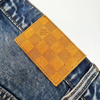 Lv Sunfaded Effect Denim Skate Pants