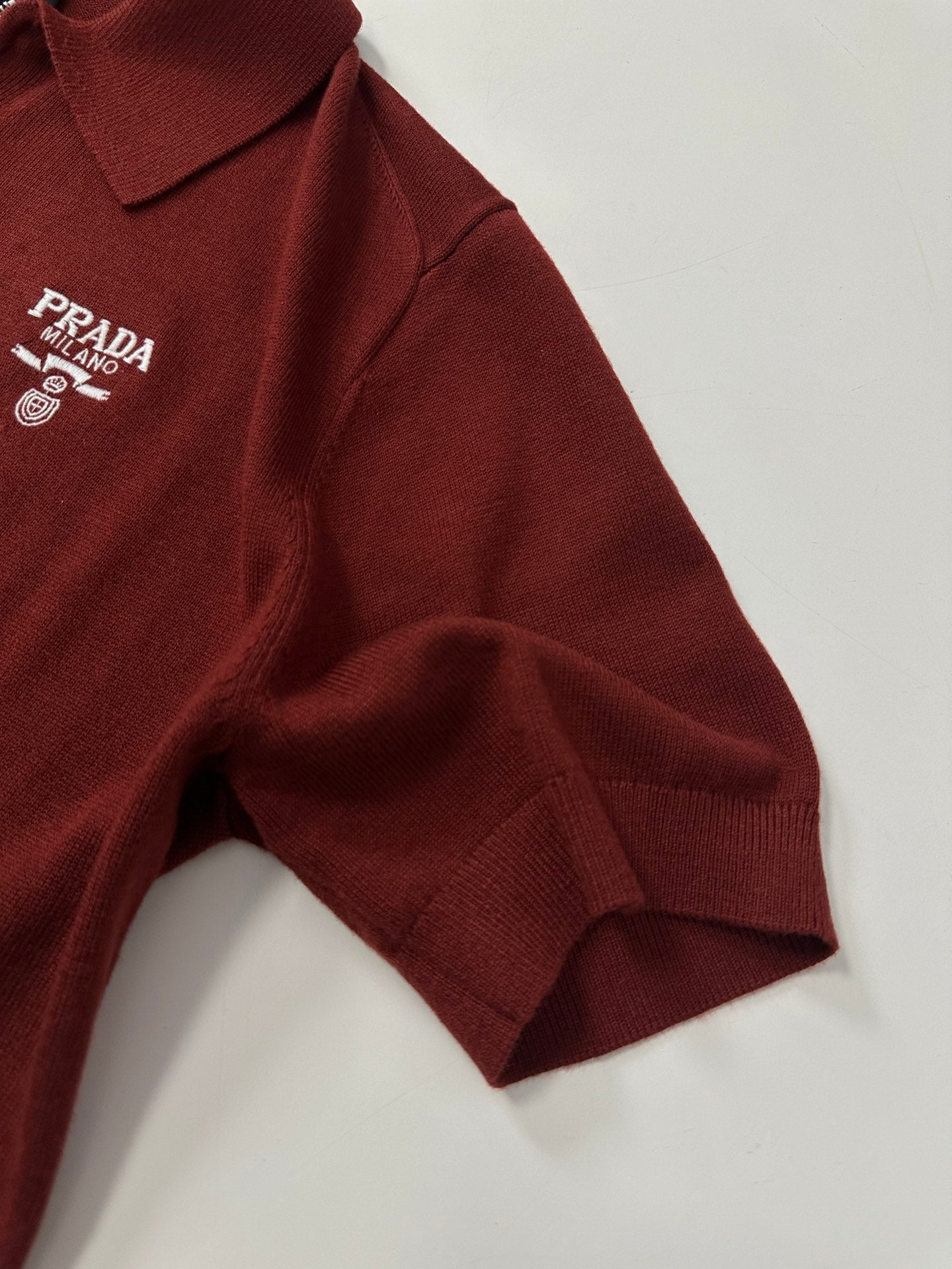 PRD Logo Wool Polo Half Zip Shirt
