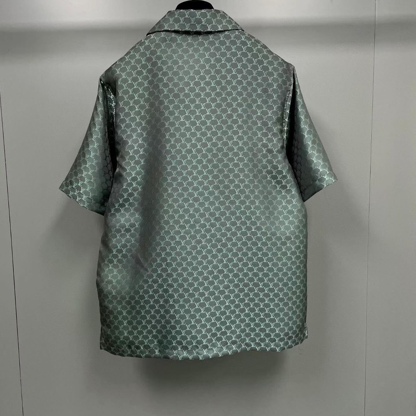 Lv Monogram Silk Shirt And Shorts Set
