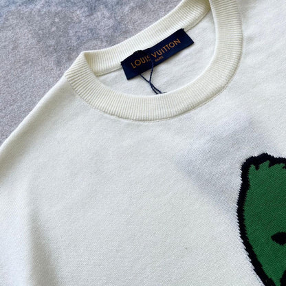 Lv Short-Sleeved Damier Wool Shirt