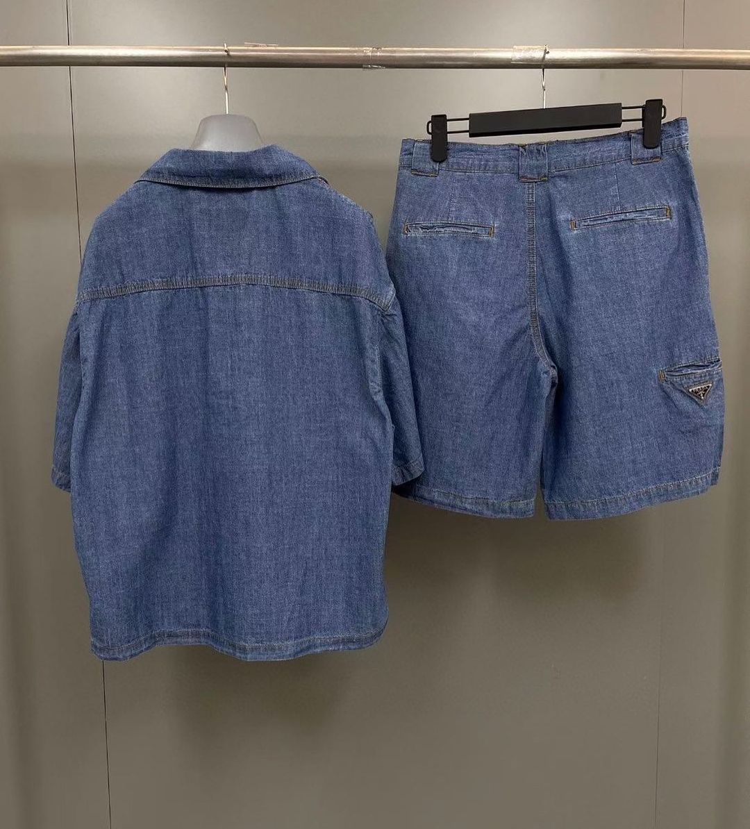 PRD Denim Shirt And Shorts Set
