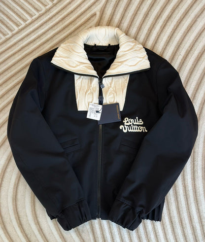 Lv Knitted Collar Embroidered Technical Blouson