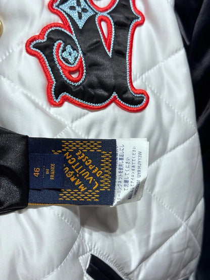 Lv Bicolor Satin Bomber Jacket