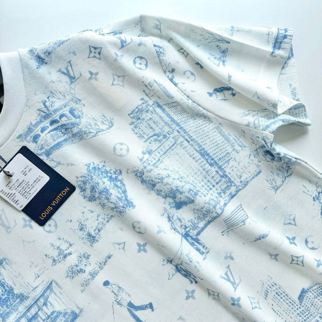 Lv Short-Sleeved Monogam Signature Shirt