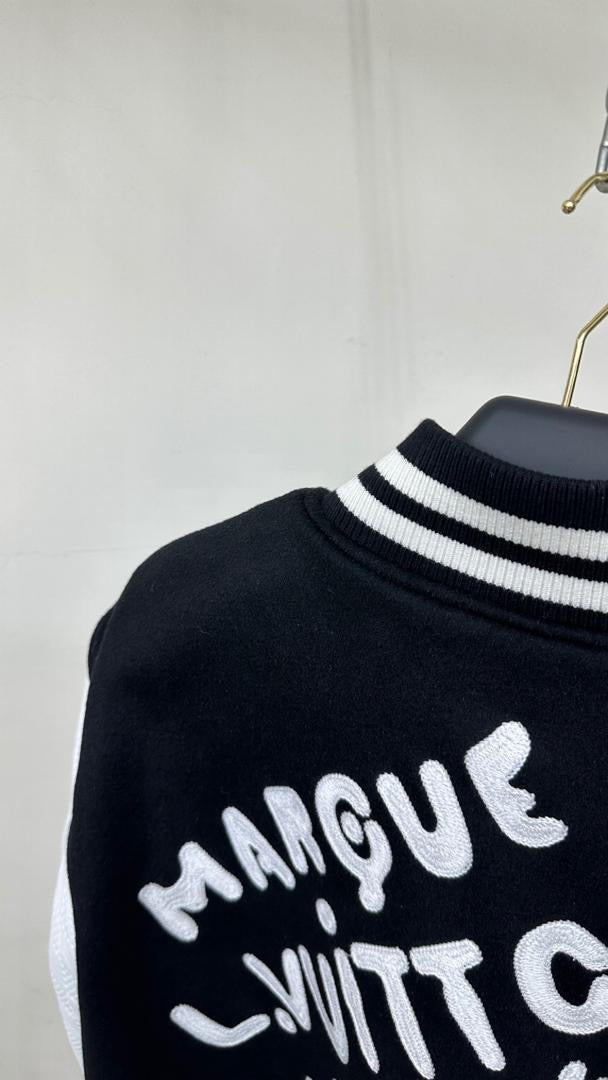 Lv Mix Leather Varsity Blouson