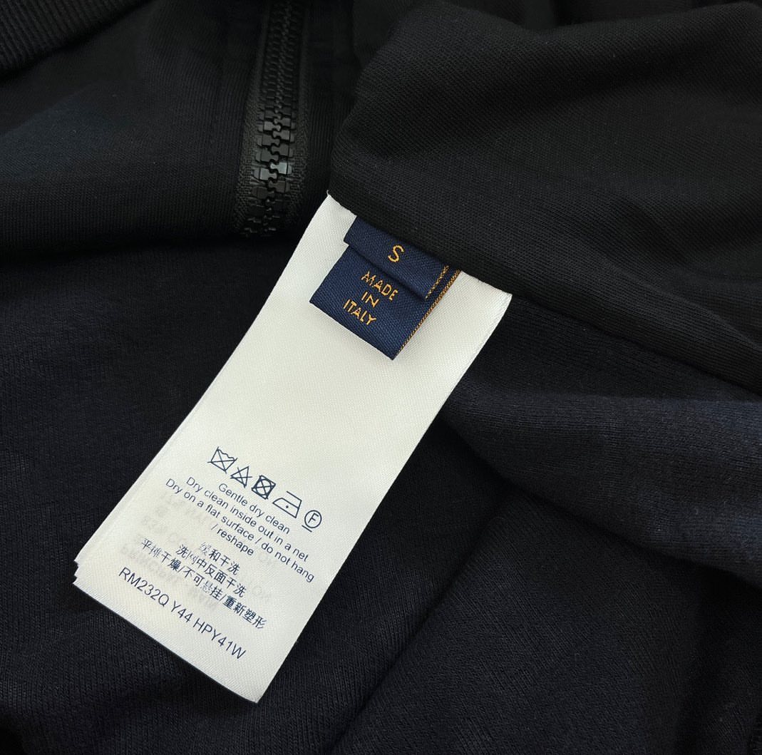 Lv Monogram French Terry Zip-Through Hoodie