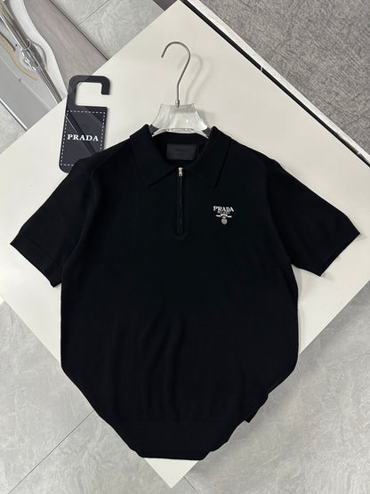 PRD Logo Wool Polo Half Zip Shirt