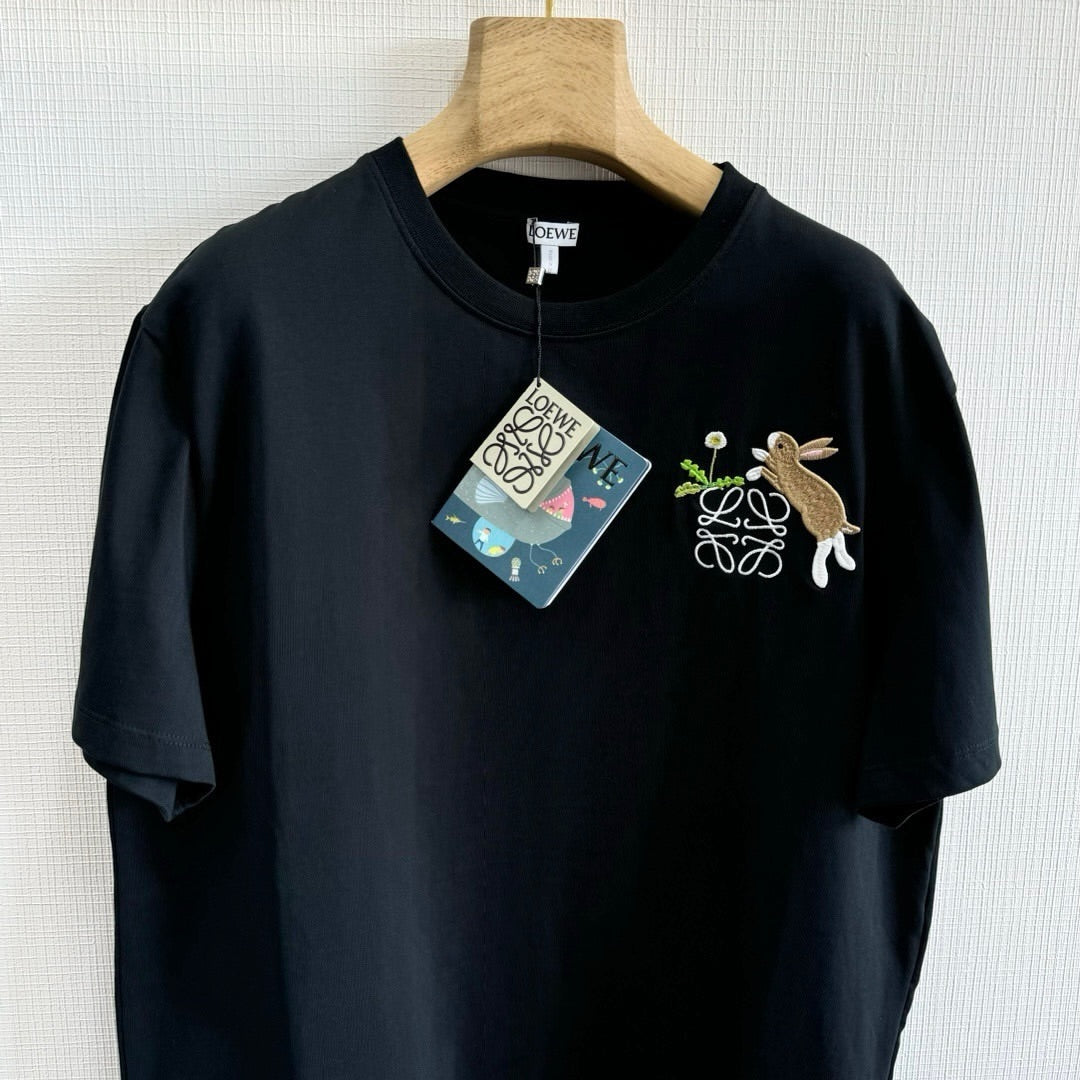LOEWE Logo Embroidered Cotton Jersey T-Shirt