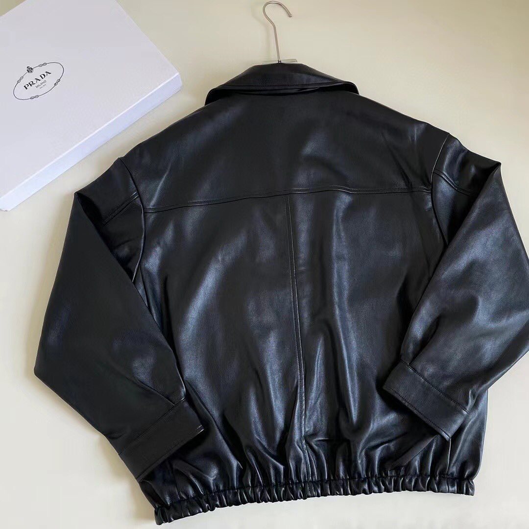 PRD Leather jacket with Prada logo