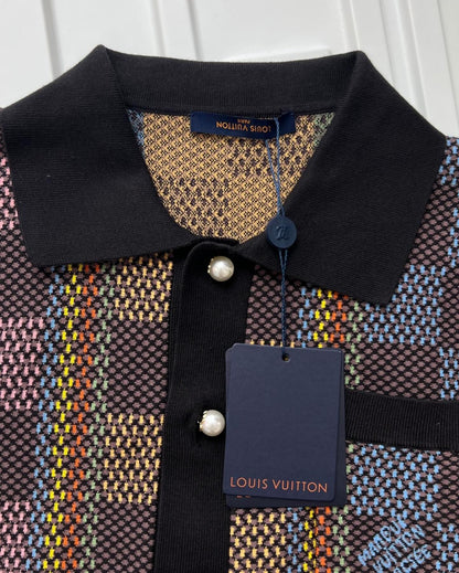Lv Cotton Silk Shirt And Shorts Set