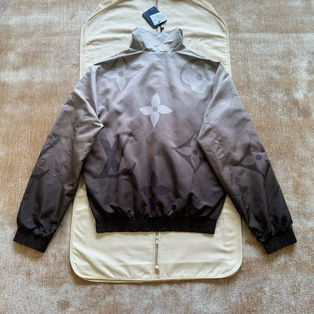 Lv Monogram Printed Light Nylon Windbreaker