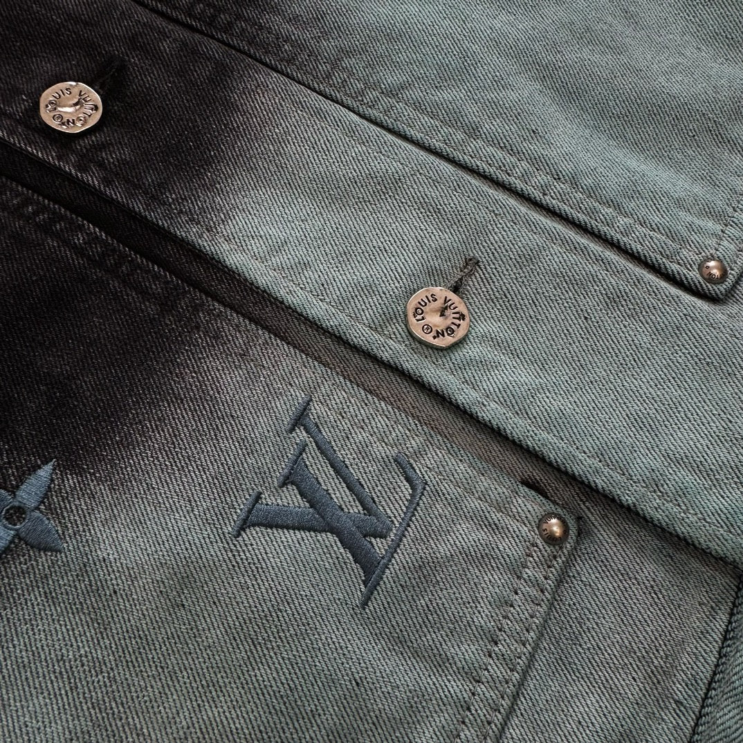 Lv Embroidered Denim Blouson