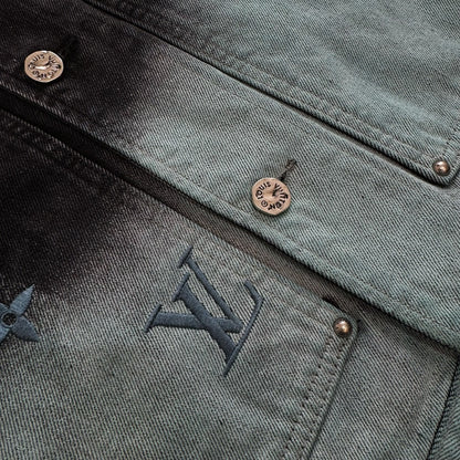 Lv Embroidered Denim Blouson