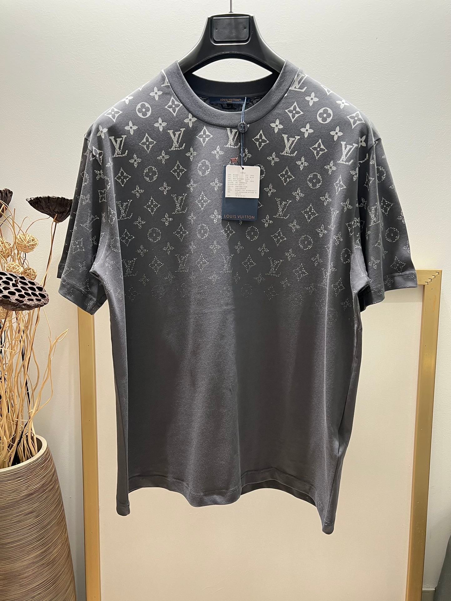 Lv Short-Sleeved Monogram Wool Shirt