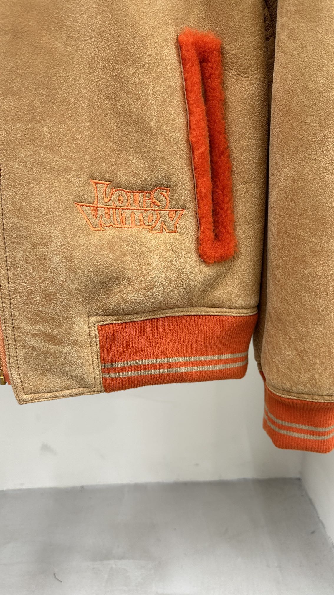 Lv Leather orange Jacket