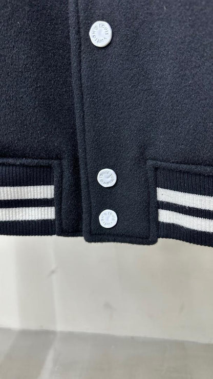 Lv Mix Leather Varsity Blouson
