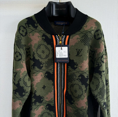 Lv Jacquard Wool Bomber Blouson