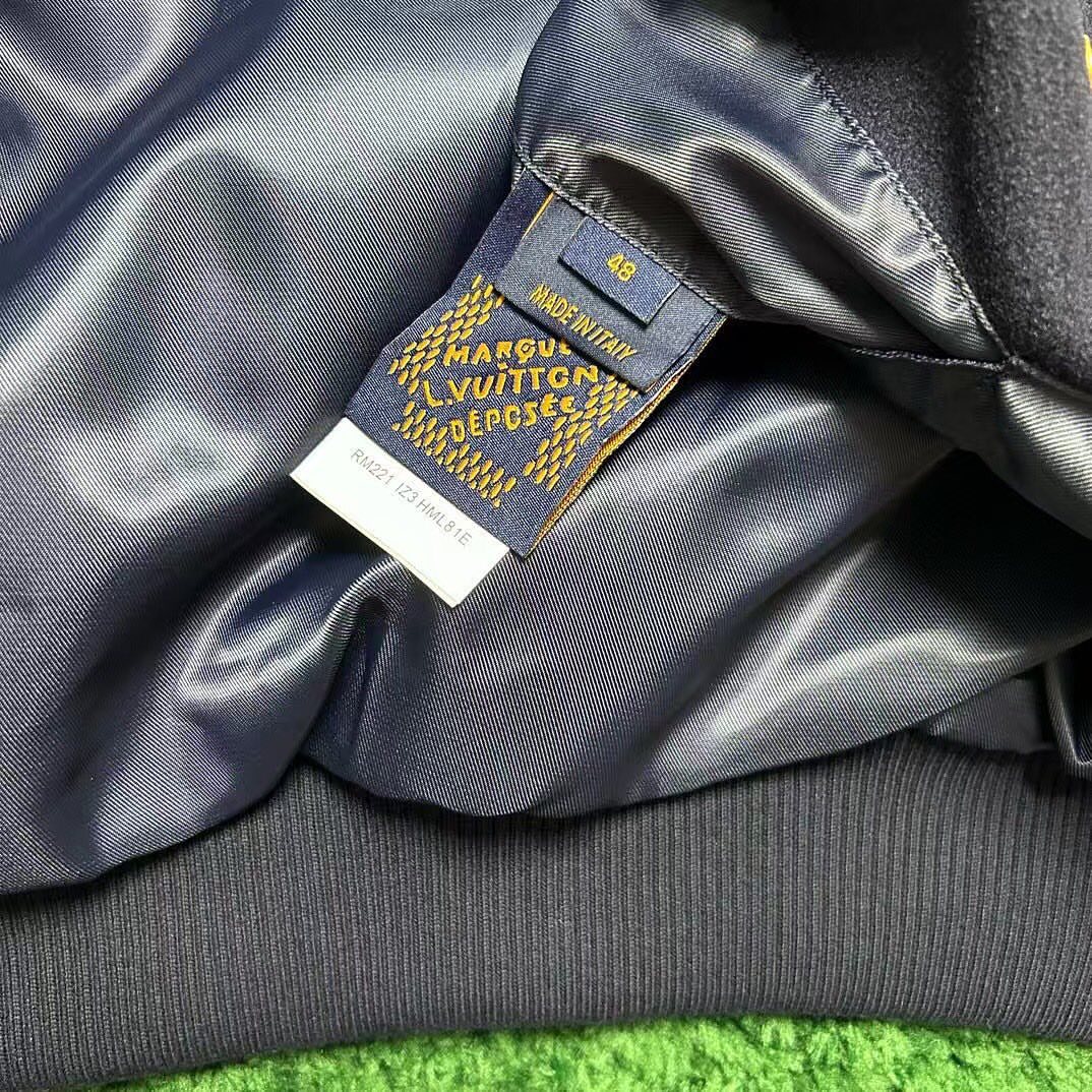 Lv Mix Leather Varsity Blouson