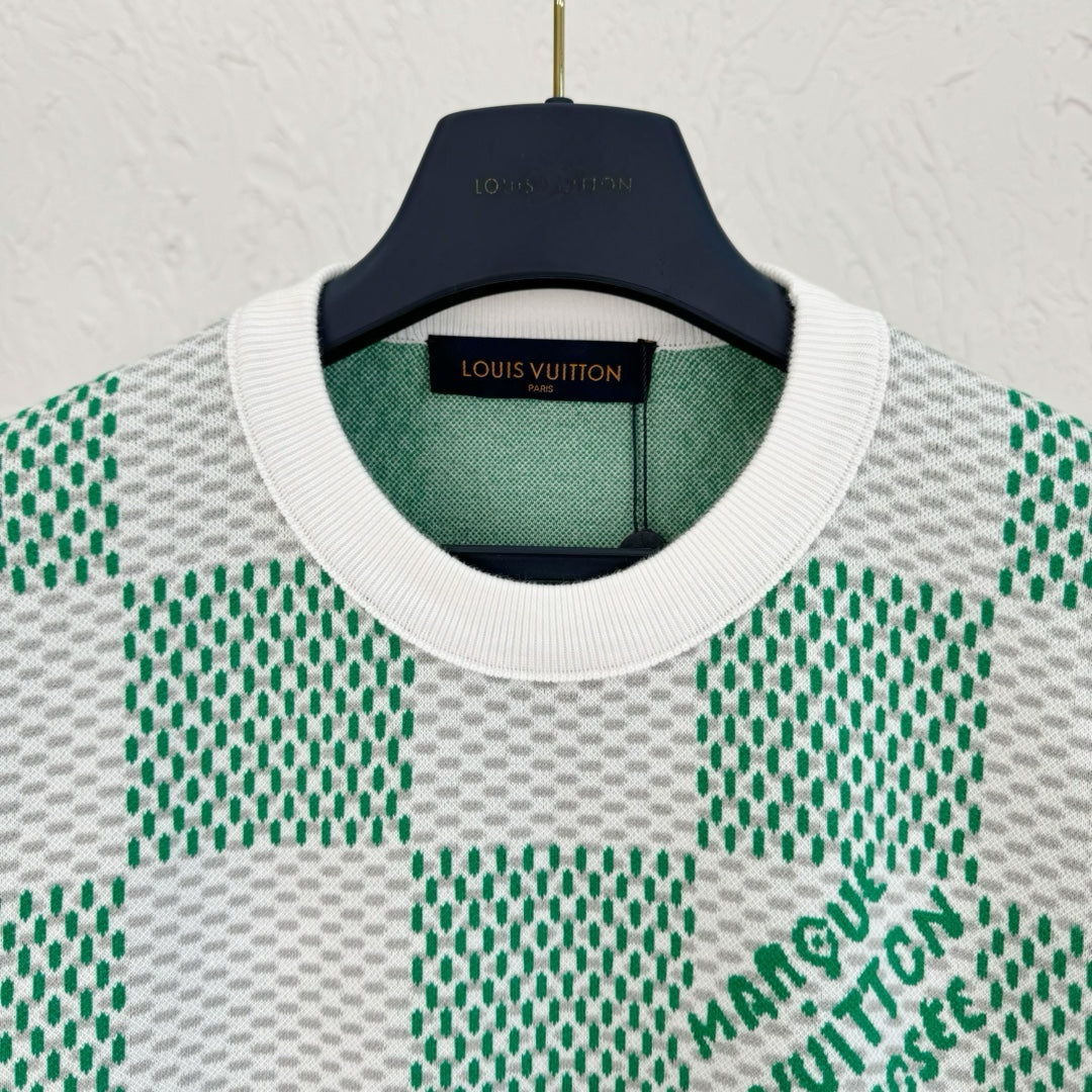 Lv Cotton Jacquard Crewneck