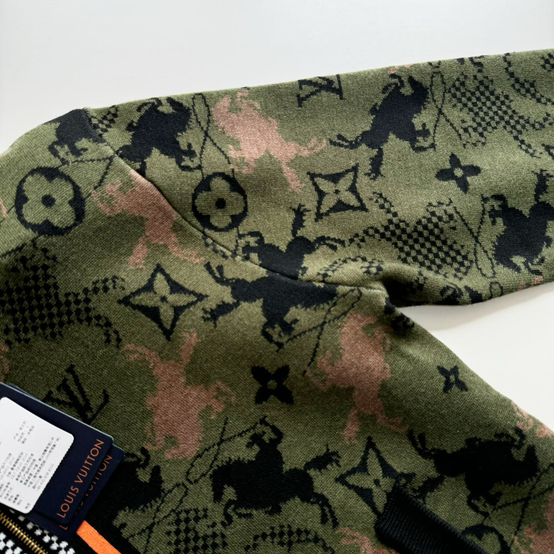 Lv Jacquard Wool Bomber Blouson