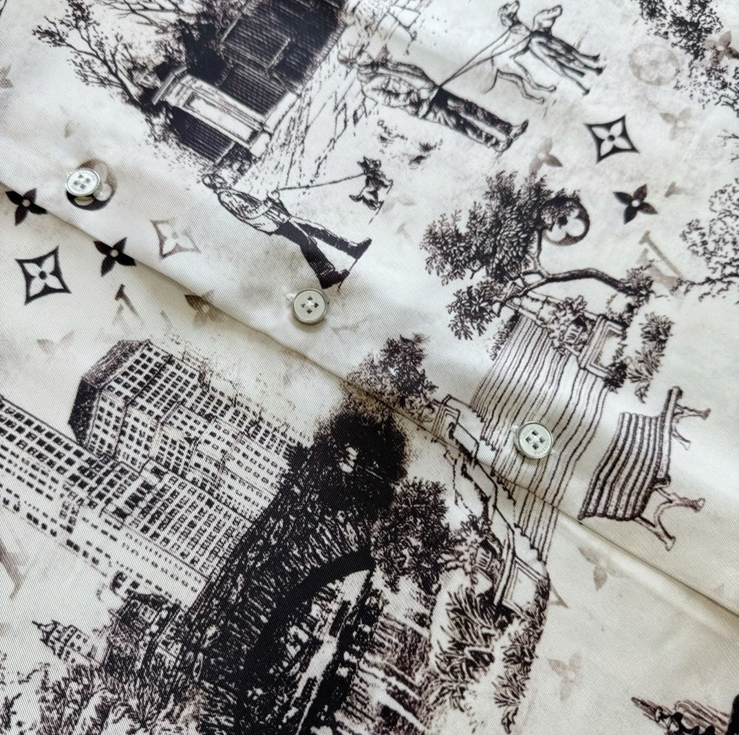 Lv Long -Sleeved Slik Shirt