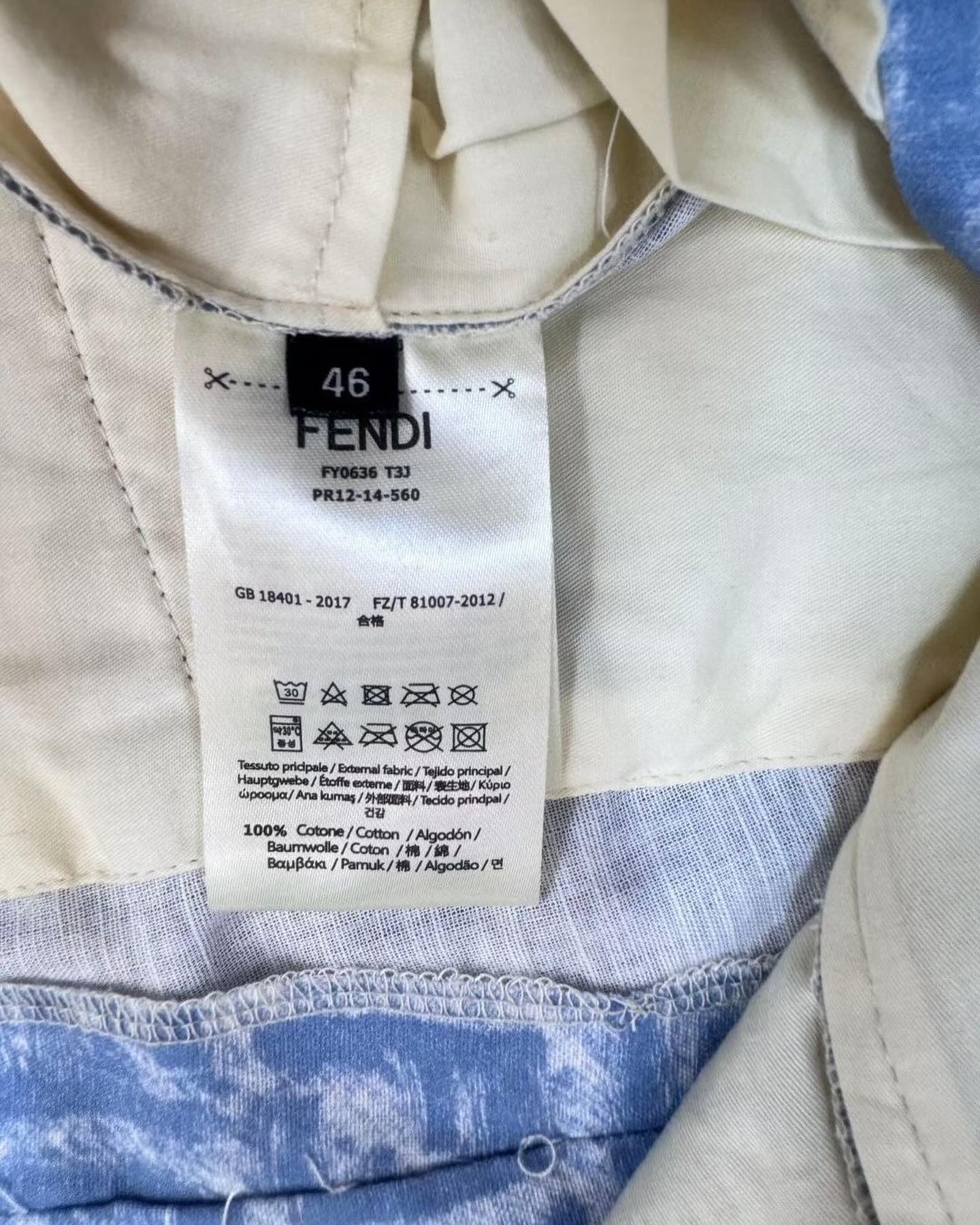 FND Monogram Silk Shorts Blue