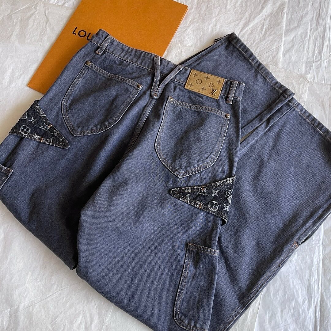 LV Monogram Denim Carpenter Pants