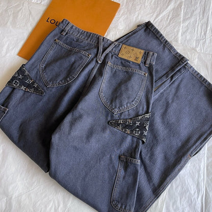 LV Monogram Denim Carpenter Pants