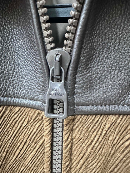 Lv Military Leather Fur Jacket