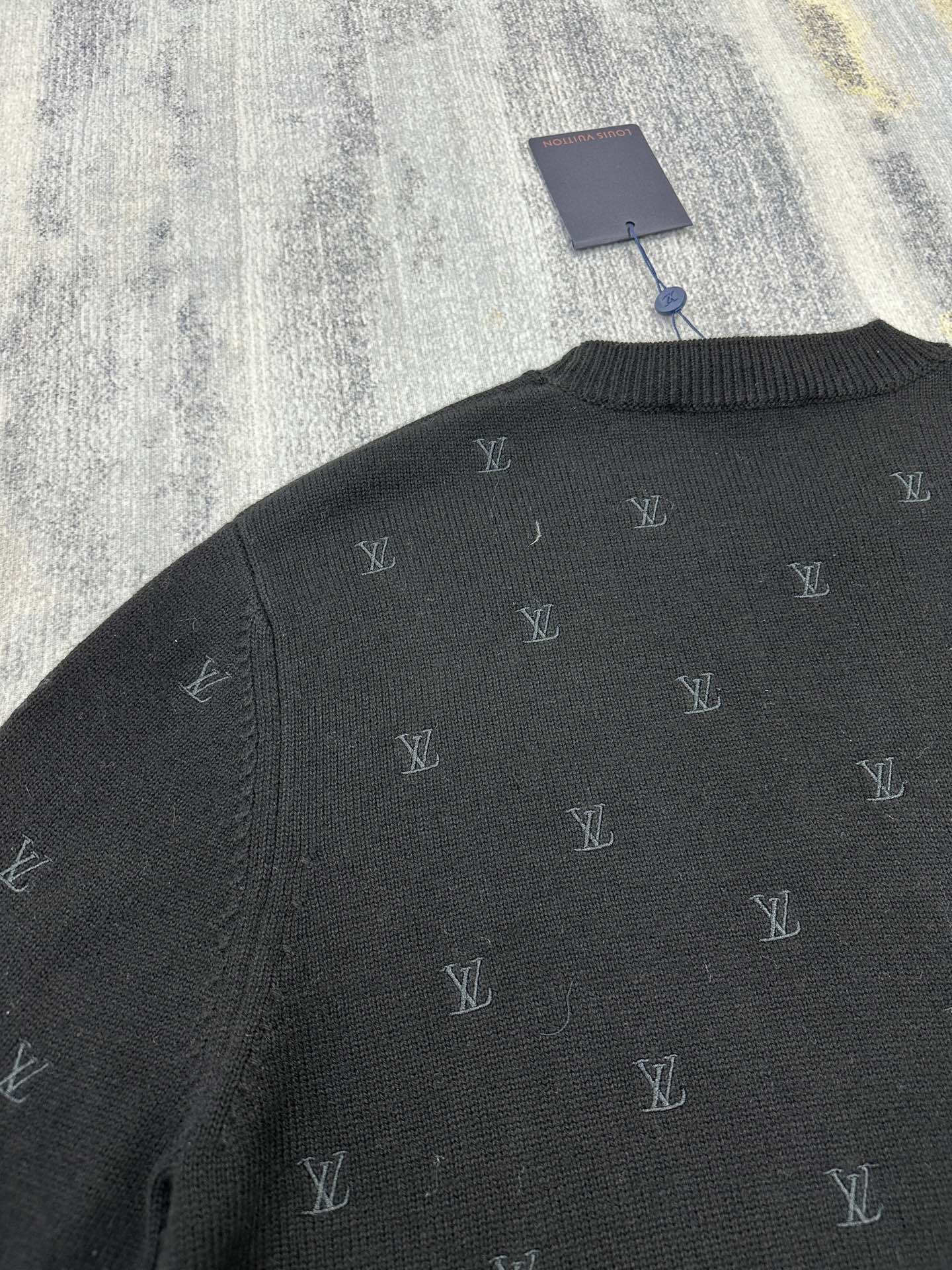 Lv Embroidered Signature Merino Crewneck