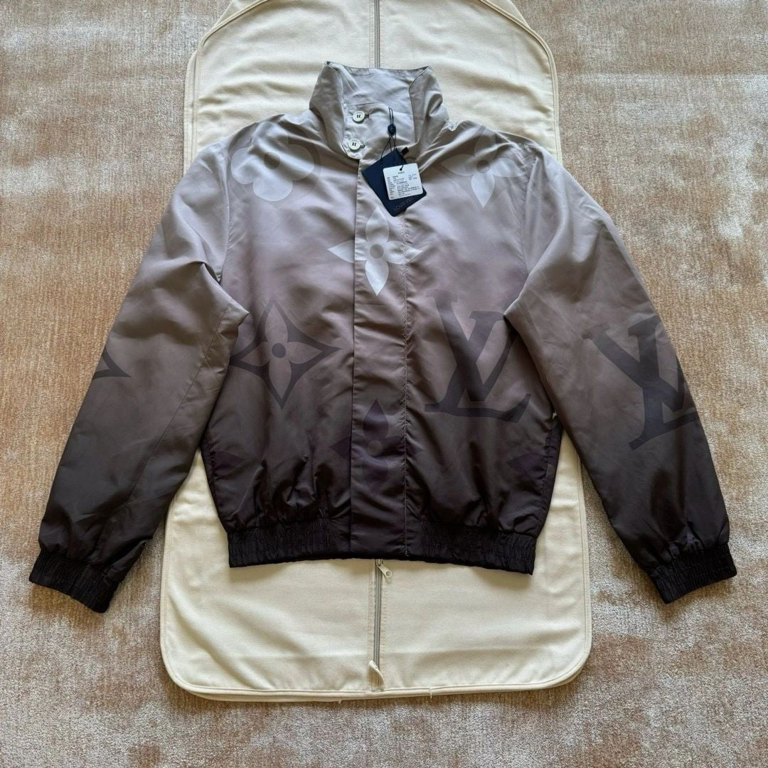 Lv Monogram Printed Light Nylon Windbreaker