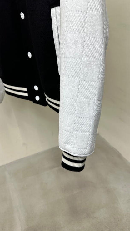 Lv Mix Leather Varsity Blouson