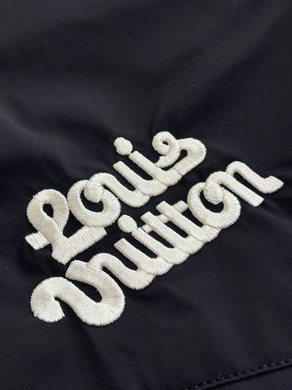 Lv Knitted Collar Embroidered Technical Blouson