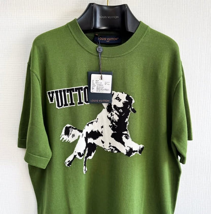 Lv Short-Sleeved Cotton Crewneck