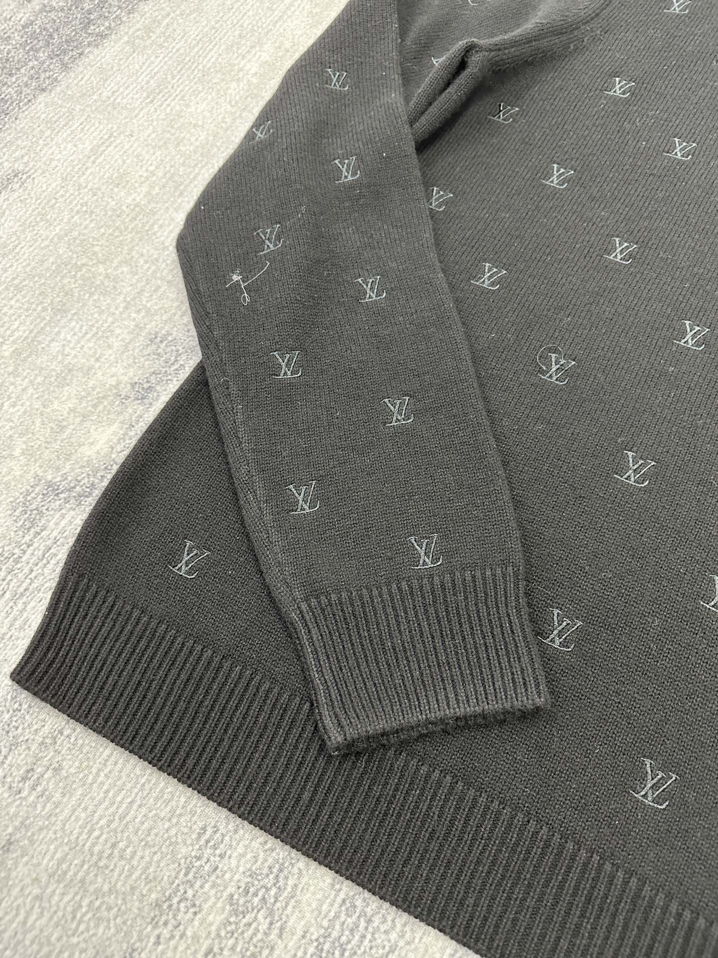 Lv Embroidered Signature Merino Crewneck