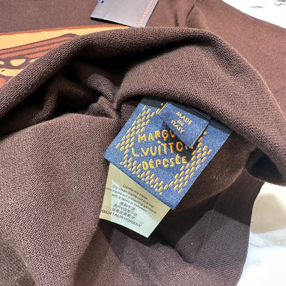 Lv Short-Sleeved Damier Wool Shirt