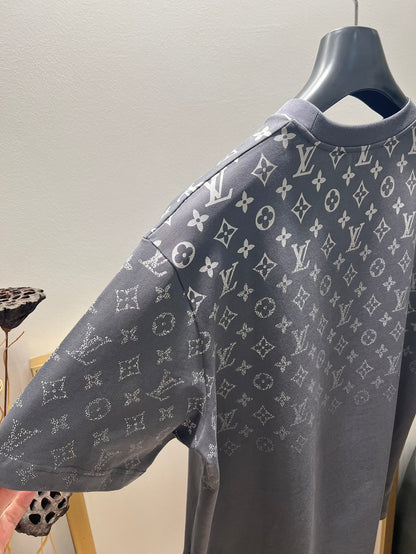 Lv Short-Sleeved Monogram Wool Shirt