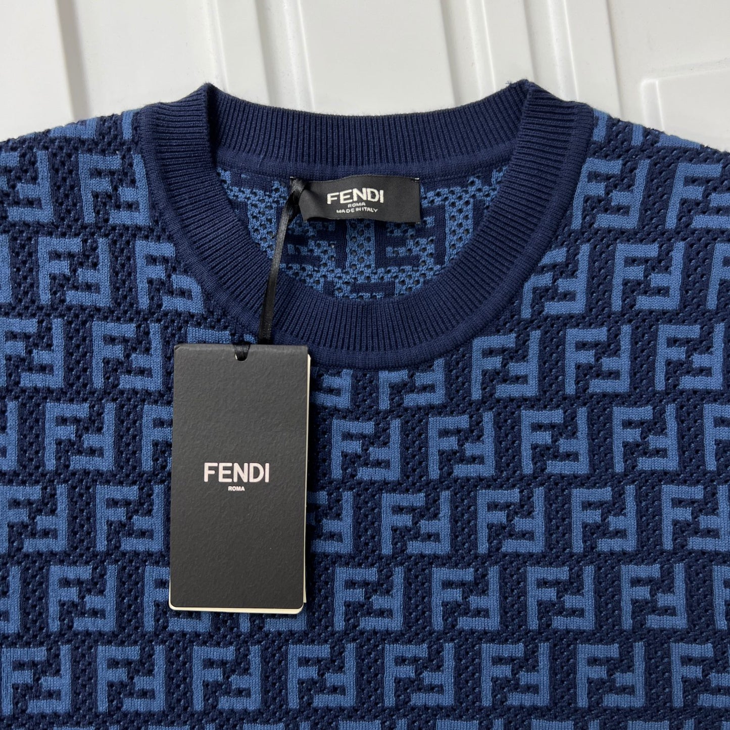 FND Anagram Logo Embroidered Cotton Jersey T-Shirt