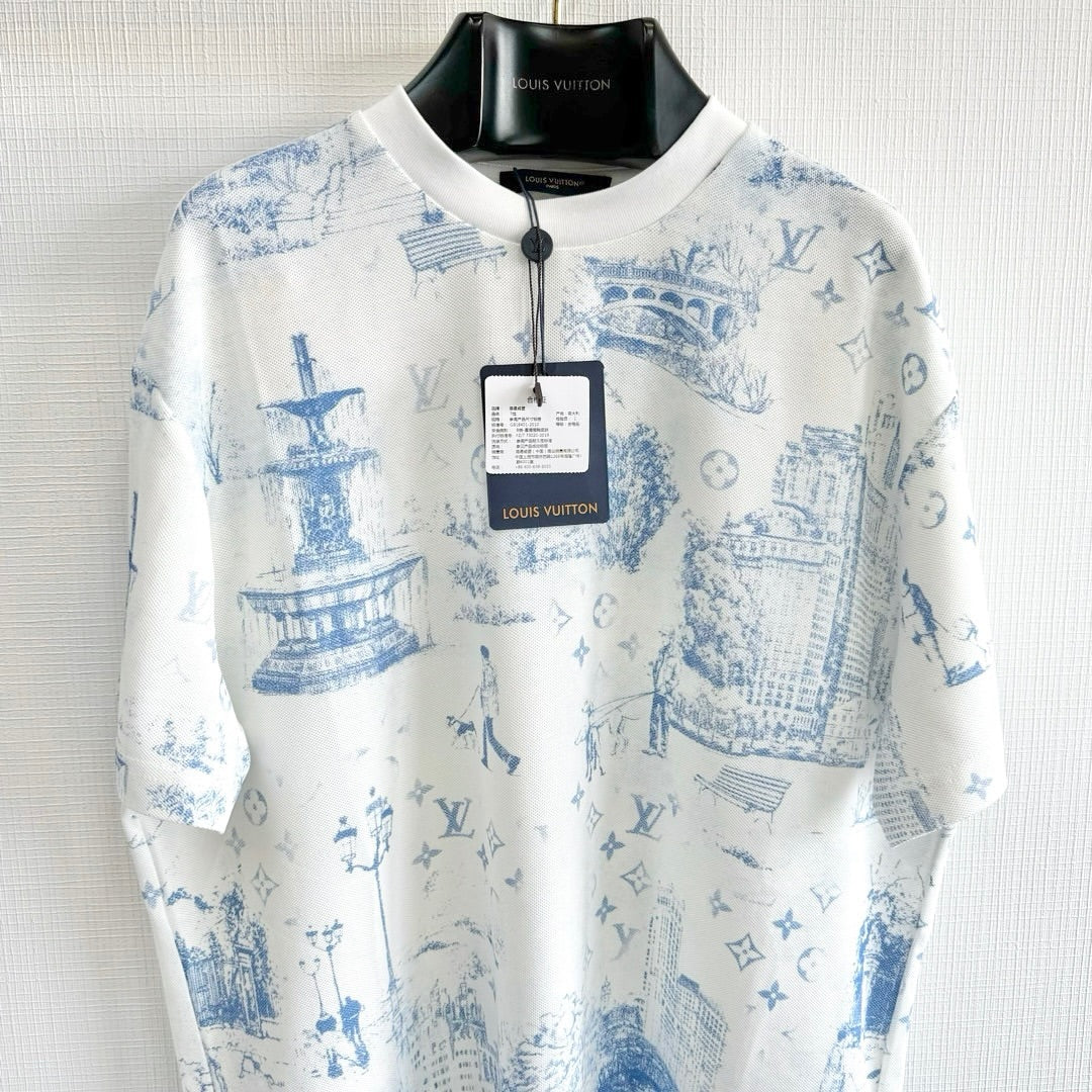 Lv Short-Sleeved Monogam Signature Shirt