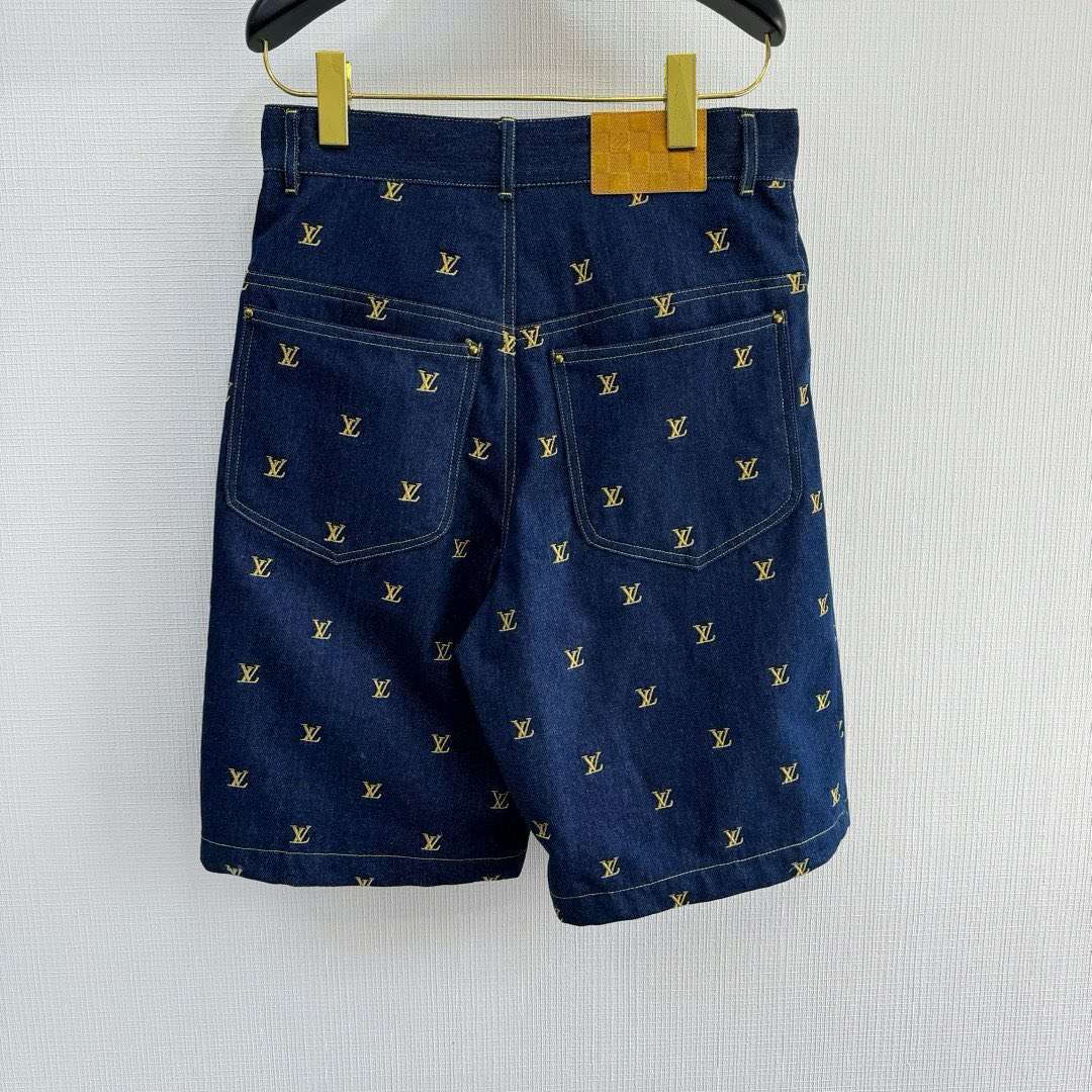 LV Monogram Denim Shirt And Shorts Set
