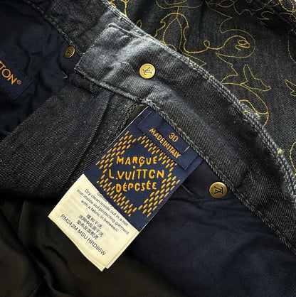 LV Embroidered Denim Pants